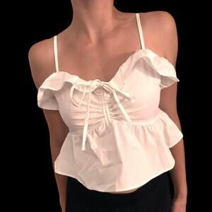 Express baby doll peplum tank top ruffled - size XS